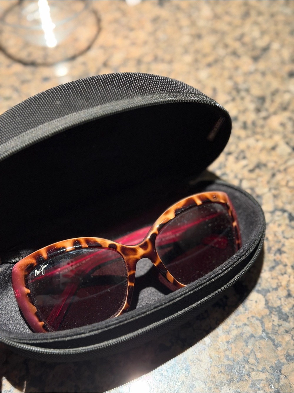 Maui Jim Tortoiseshell Frame Sunglasses with Pink Lenses